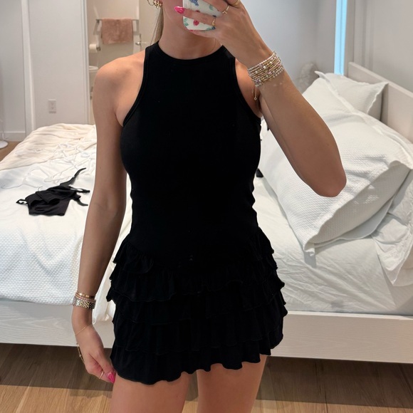 Edikted Ruffle Dress Black - Picture 2 of 2